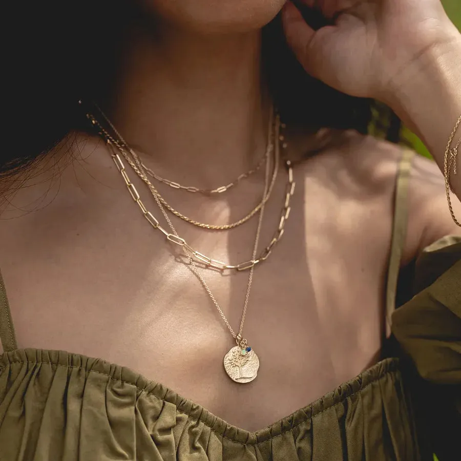Bluboho Tree of Life Ancient Coin Medallion Necklace