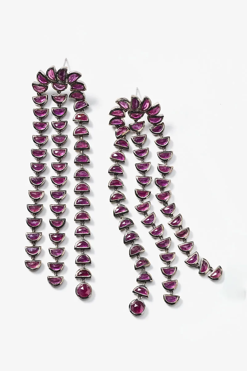 Boa Earrings - Ruby
