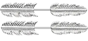 Body Accentz Earrings Rings Surgical Steel Classic Feather Fake Taper Earring 20g