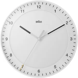 Braun Classic Large Wall Clock with Silent Sweep Movement, Easy To Read - BC17W