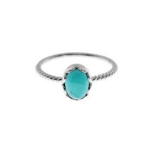 Bridget scallop edge turquoise ring