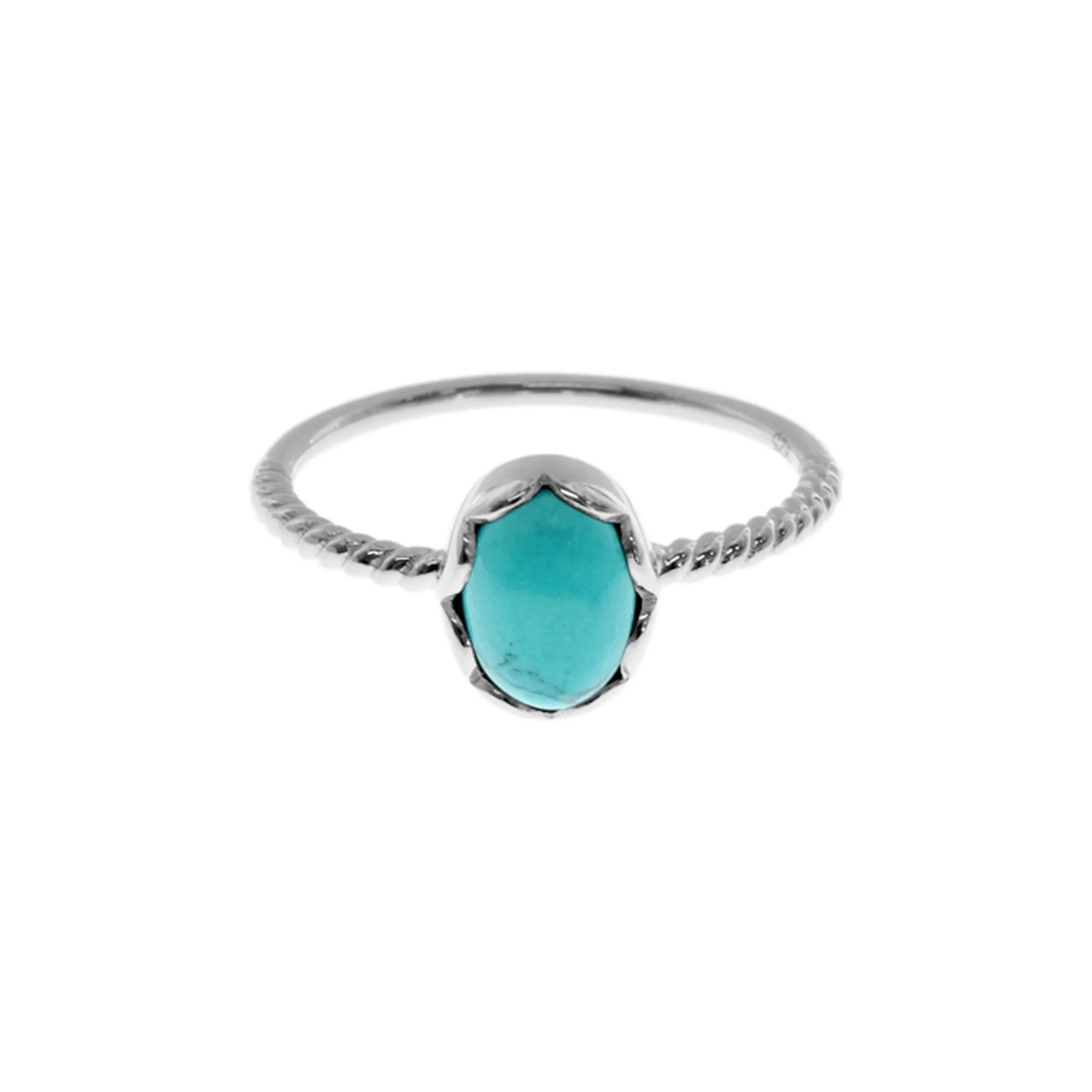 Bridget scallop edge turquoise ring
