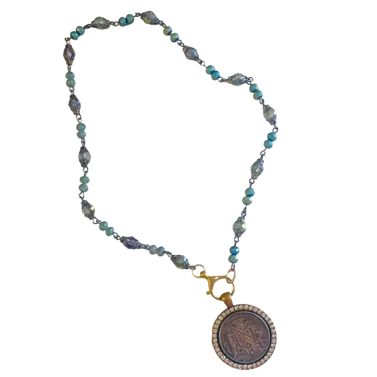 Brigitte Beaded French Coin Necklace