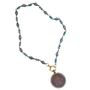 Brigitte Beaded French Coin Necklace