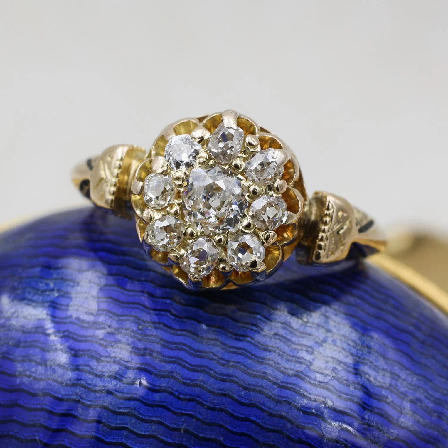 c1880 Old Mine Diamond Taille d'Epargne Ring