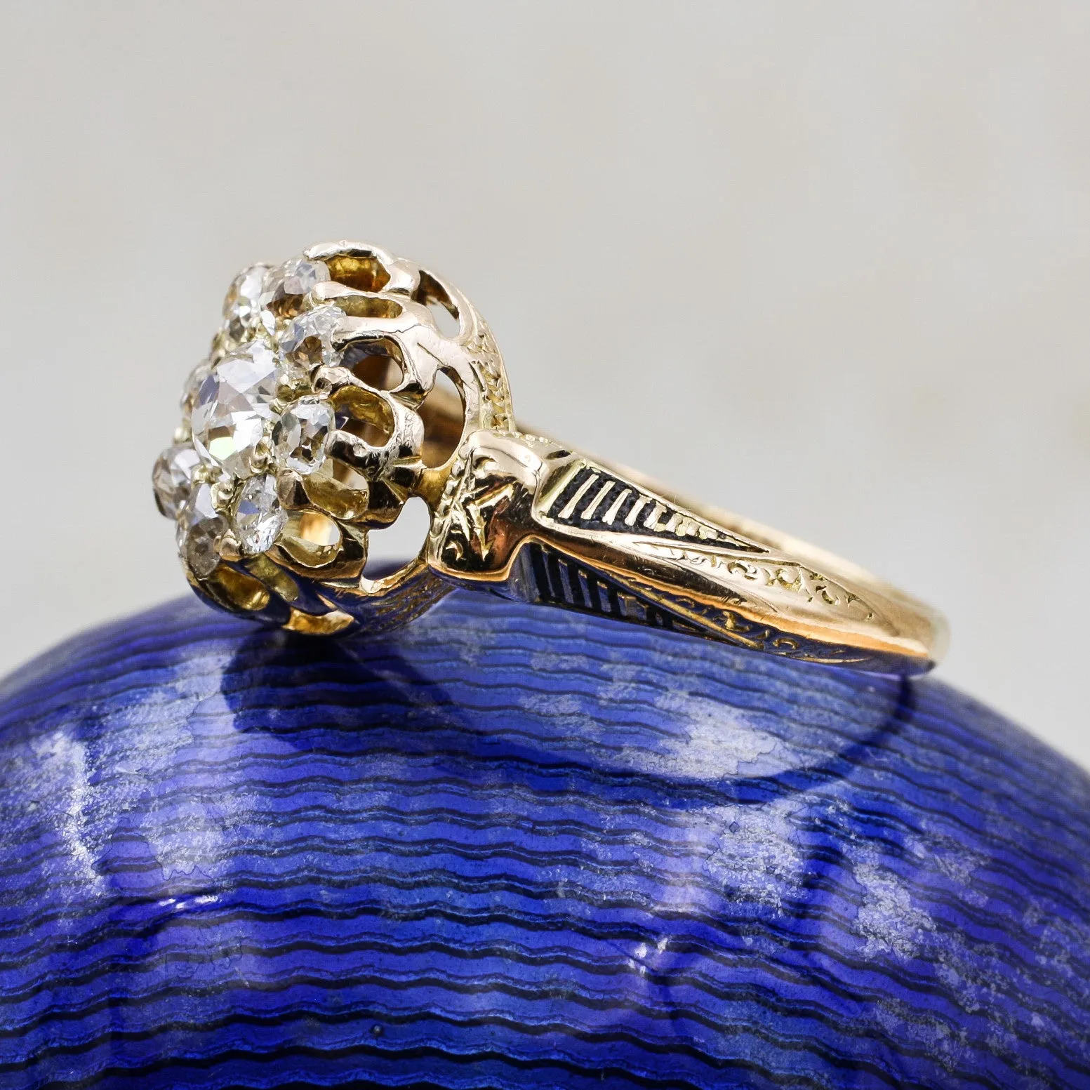 c1880 Old Mine Diamond Taille d'Epargne Ring
