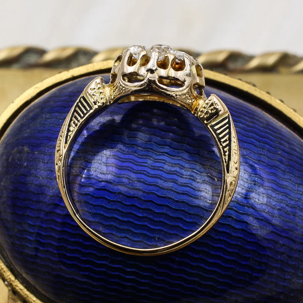 c1880 Old Mine Diamond Taille d'Epargne Ring
