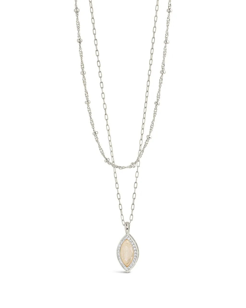 Calla CZ Layered Chain Necklace
