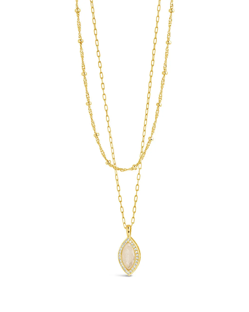 Calla CZ Layered Chain Necklace