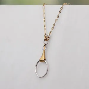 Camden - Two Tone Snaffle Horse Bit 14K Gold on Sterling Silver Necklace