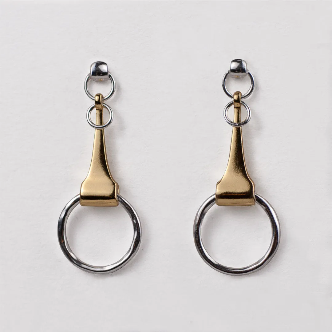 Camden - Two Tone Snaffle Horse Bit 14K Gold on Sterling Silver Necklace