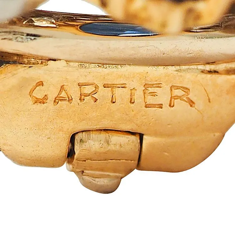 Cartier Retro 14 Karat Yellow Gold Diamond Ruby Sapphire Vintage Shooting Star Unisex Brooch
