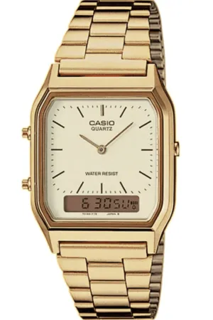 CASIO VINTAGE AQ230GA-9DS DRESS DUO GOLD TONE - GOLD
