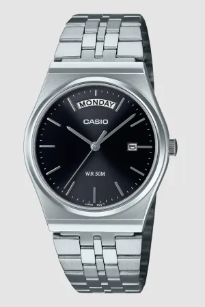 CASIO VINTAGE MTPB146D-1A WATCH - BLACK/SILVER