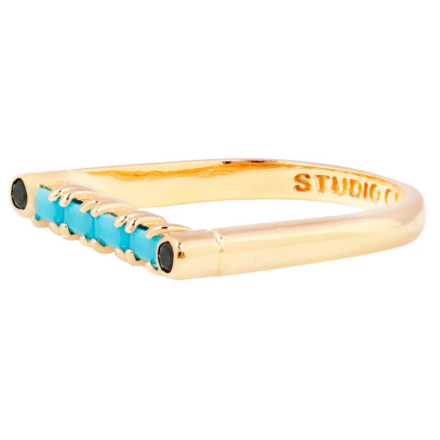 Cha Cha Ring in Turquoise   Black Spinel