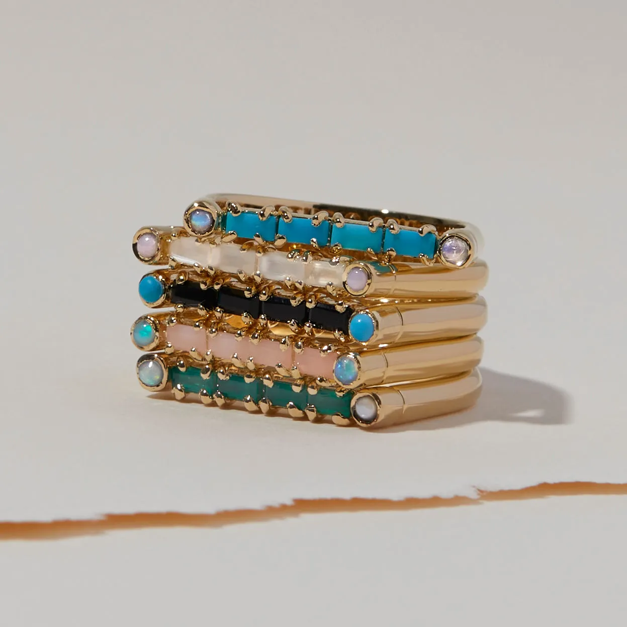 Cha Cha Ring in Turquoise   Black Spinel