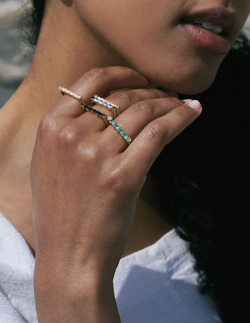 Cha Cha Ring in Turquoise   Black Spinel