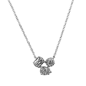Christopher Designs 14k White Gold Diamond Cluster Necklace