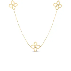 Cialoma 18K Yellow & White Gold Diamond Flower Long Necklace