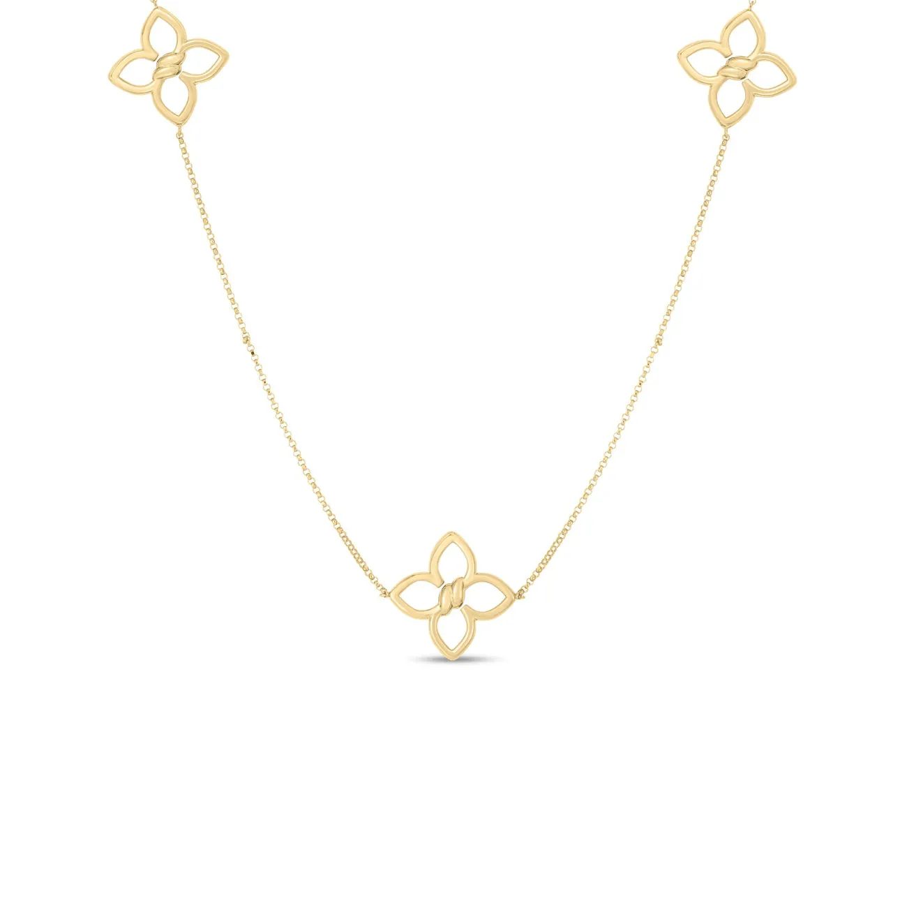 Cialoma 18K Yellow & White Gold Diamond Flower Long Necklace