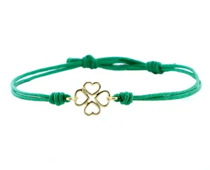 Clover of hearts rope bracelet