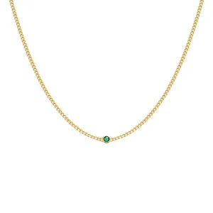 Colored Single Bezel Cuban Necklace