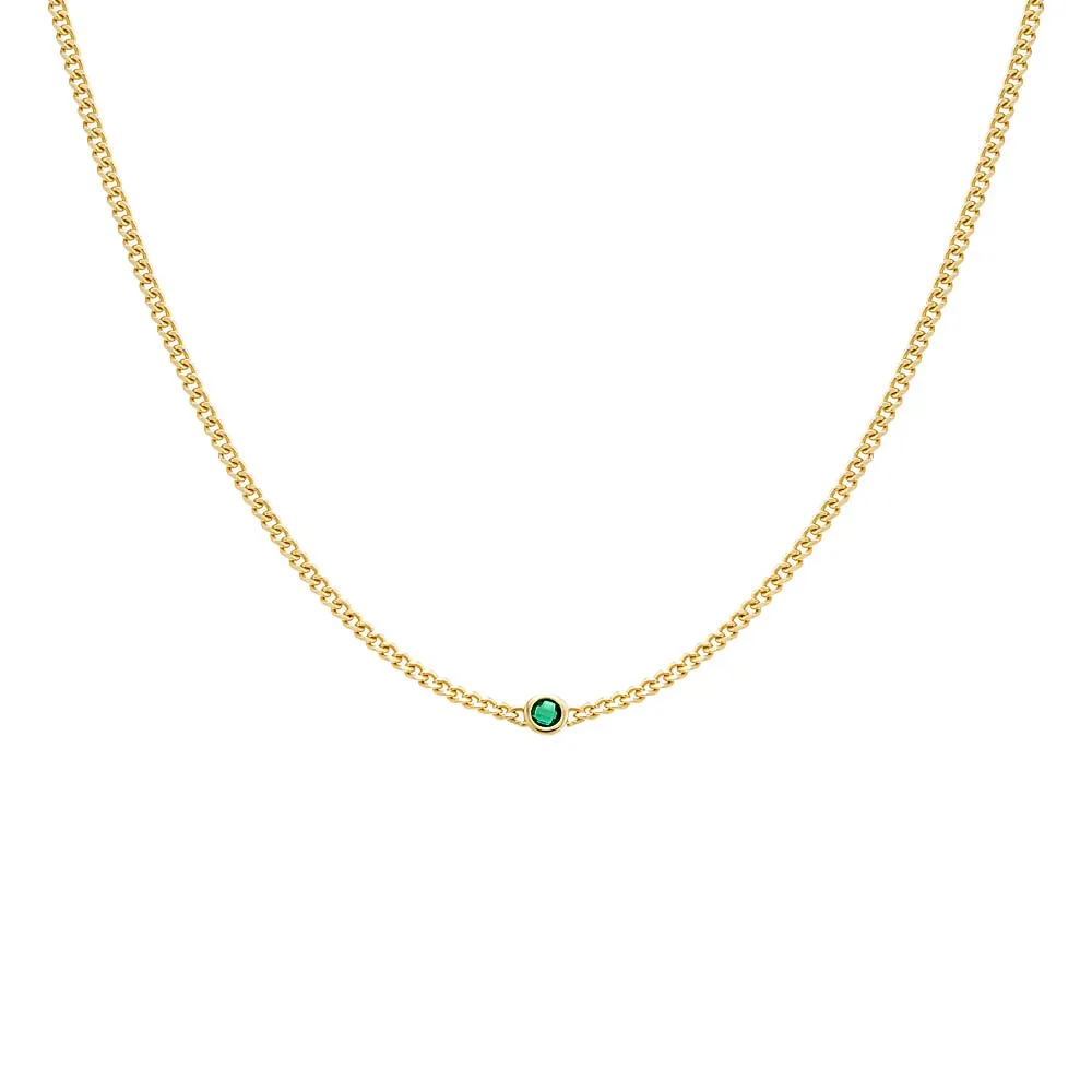Colored Single Bezel Cuban Necklace
