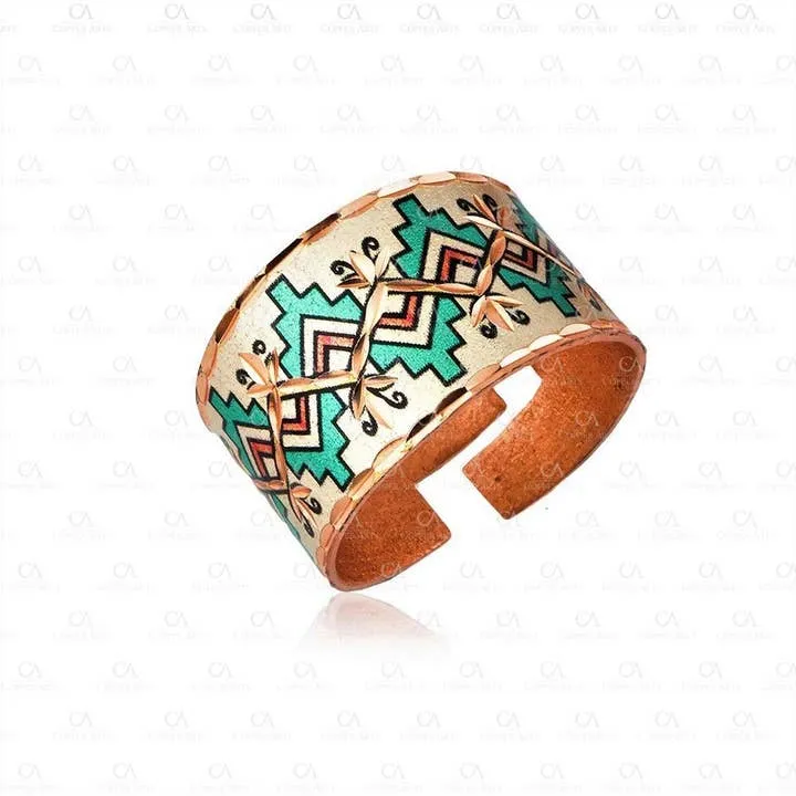 Colorful Copper Feather Rings RNS-04