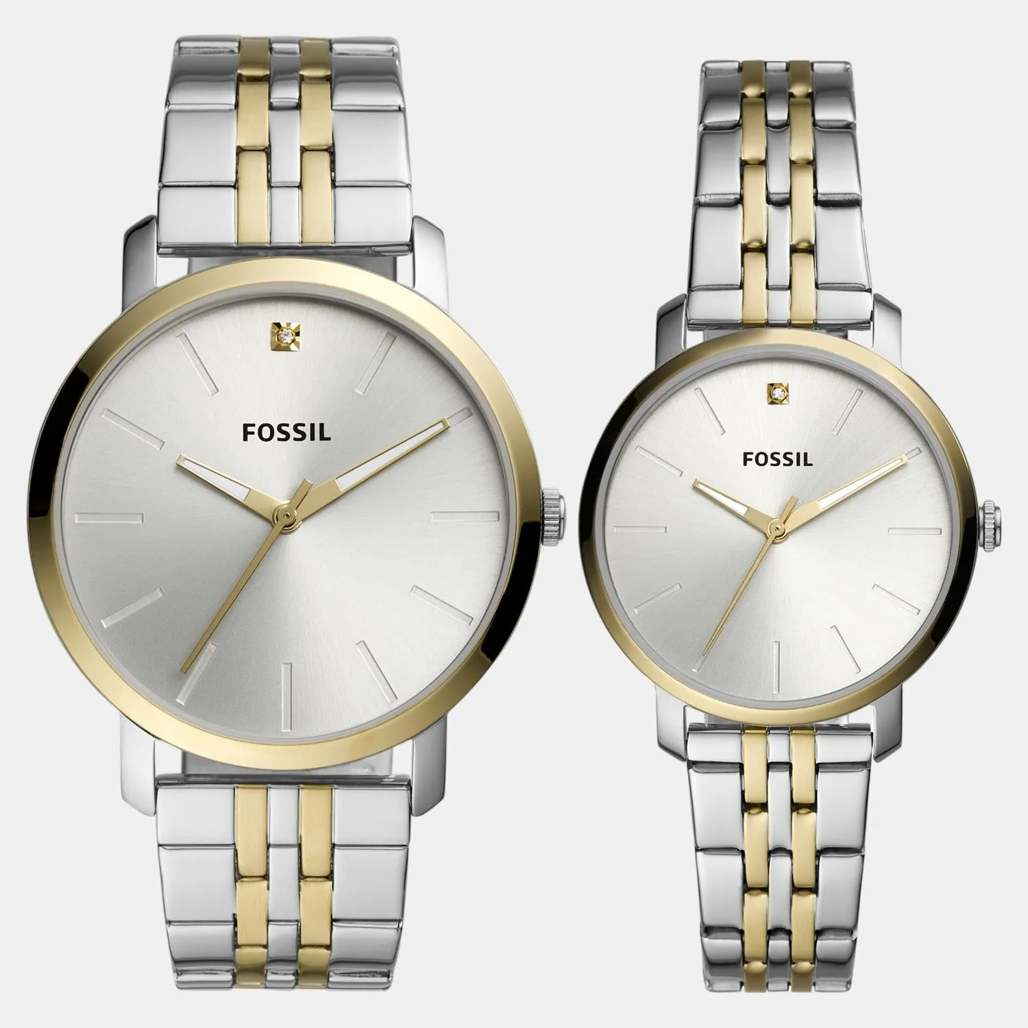 Couple Quartz Silver Dial Analog Stainless Steel Watch BQ2467SET