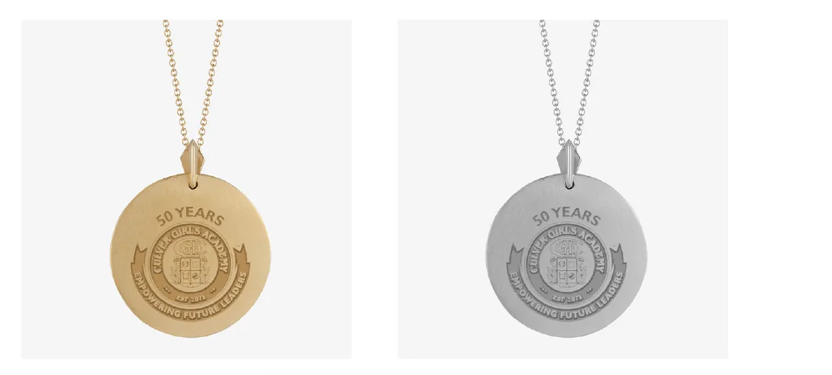 Culver Academy For Girls Crest Florentine Necklace - Sterling Silver