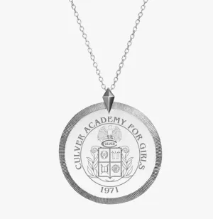 Culver Academy For Girls Crest Florentine Necklace - Sterling Silver