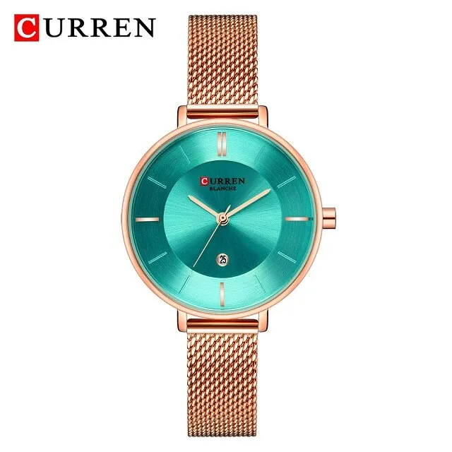 CURREN Fashion Ladies Watches Luxury Stainless Steel Mesh Strap Analog Quartz Watch Women Casual Female Clock Women‘s