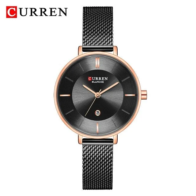 CURREN Fashion Ladies Watches Luxury Stainless Steel Mesh Strap Analog Quartz Watch Women Casual Female Clock Women‘s