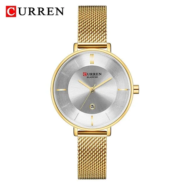 CURREN Fashion Ladies Watches Luxury Stainless Steel Mesh Strap Analog Quartz Watch Women Casual Female Clock Women‘s