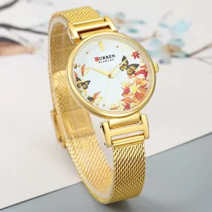 CURREN Fashion Luxury Women Watch Creative Flower Dial Clock Steel Strap Ladies Wrist Watches Top Brand Women Watch Reloj Mujer