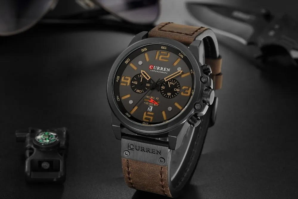 CURREN Mens Watches Top Luxury Brand Waterproof Sport Wrist Watch
