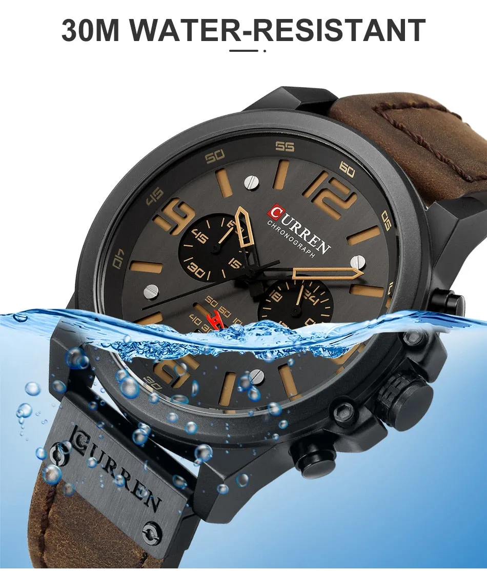 CURREN Mens Watches Top Luxury Brand Waterproof Sport Wrist Watch