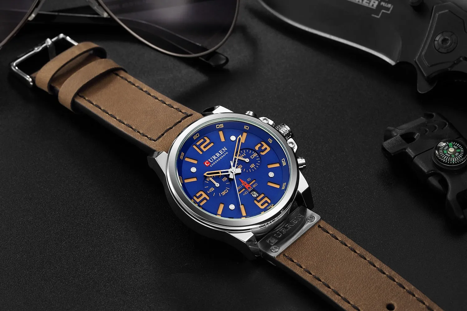 CURREN Mens Watches Top Luxury Brand Waterproof Sport Wrist Watch
