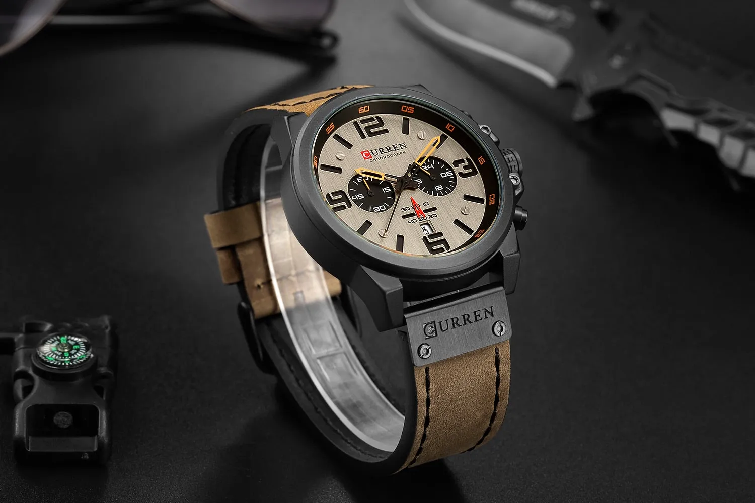 CURREN Mens Watches Top Luxury Brand Waterproof Sport Wrist Watch