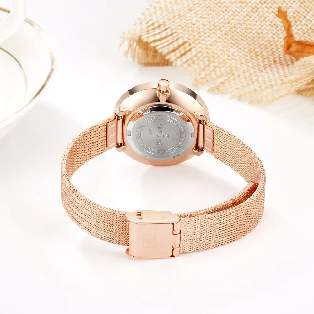 CURREN Women Watches Luxury Analog Quartz Wristwatch Classic Silver Female Clock Ladies Fashion Casual Dress Watch Reloj Mujer