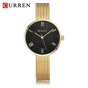 CURREN Women Watches Luxury Analog Quartz Wristwatch Classic Silver Female Clock Ladies Fashion Casual Dress Watch Reloj Mujer