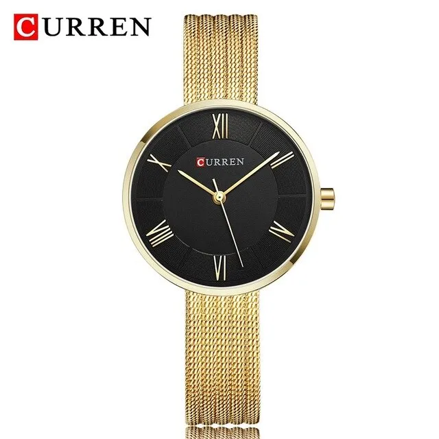 CURREN Women Watches Luxury Analog Quartz Wristwatch Classic Silver Female Clock Ladies Fashion Casual Dress Watch Reloj Mujer