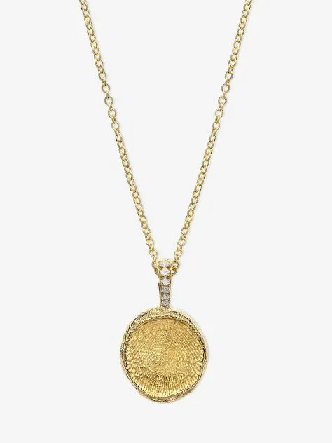 Custom Fingerprint Coin Yellow Gold