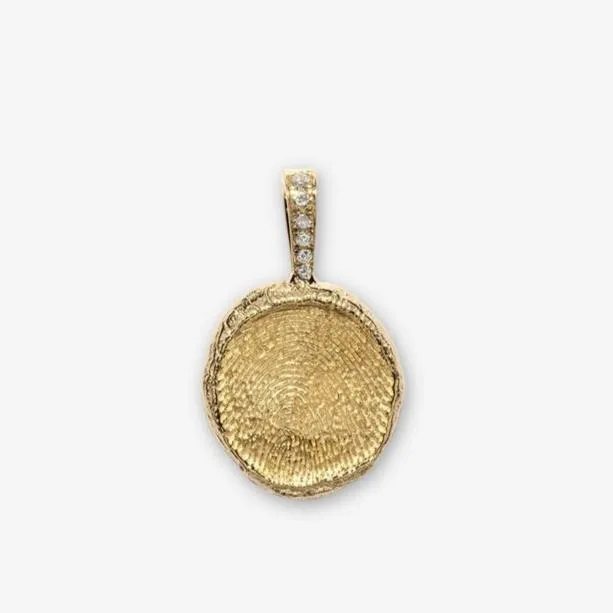 Custom Fingerprint Coin Yellow Gold