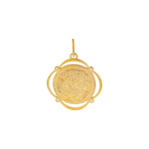 CZ Greek Coin Charm