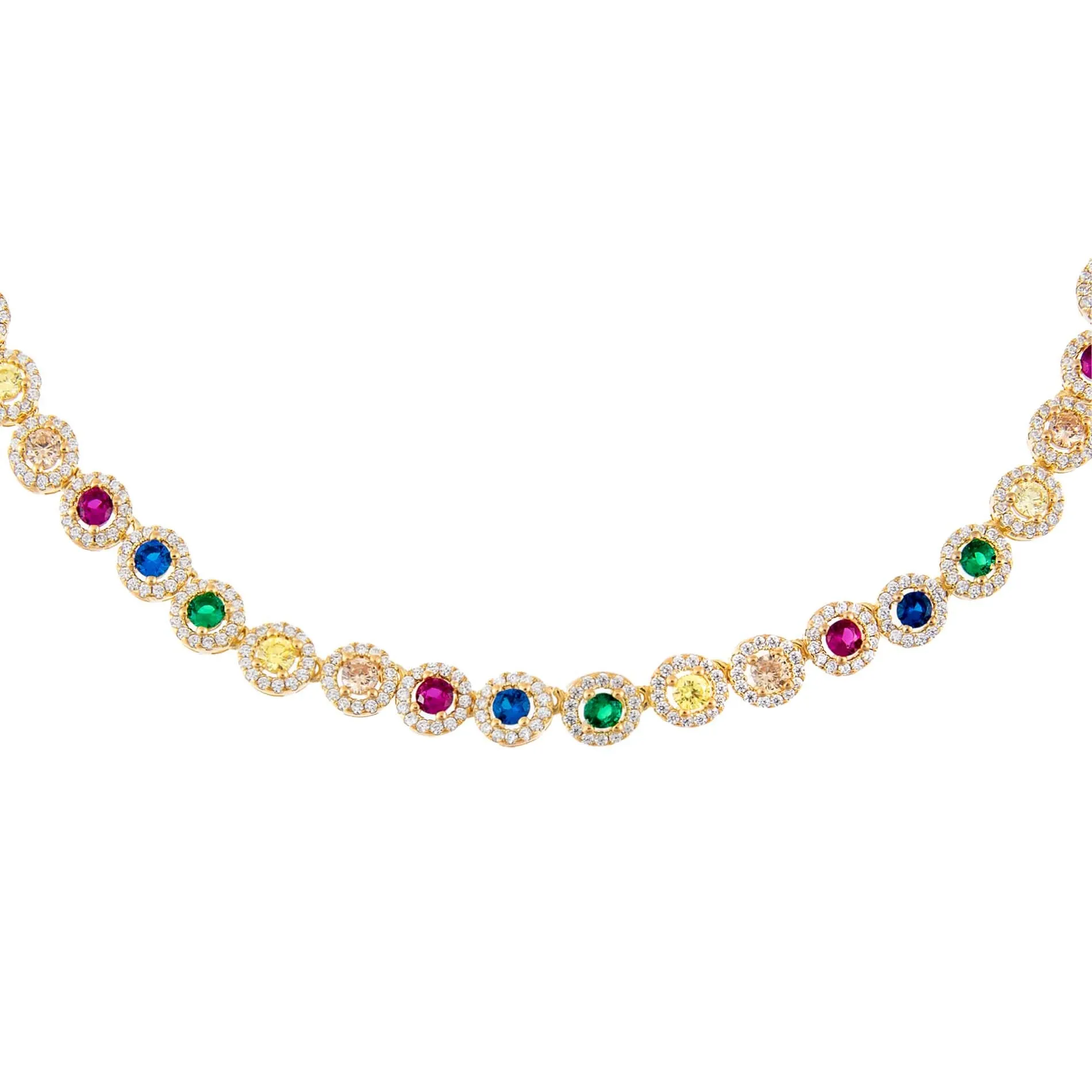 CZ Halo Multi-Color Choker