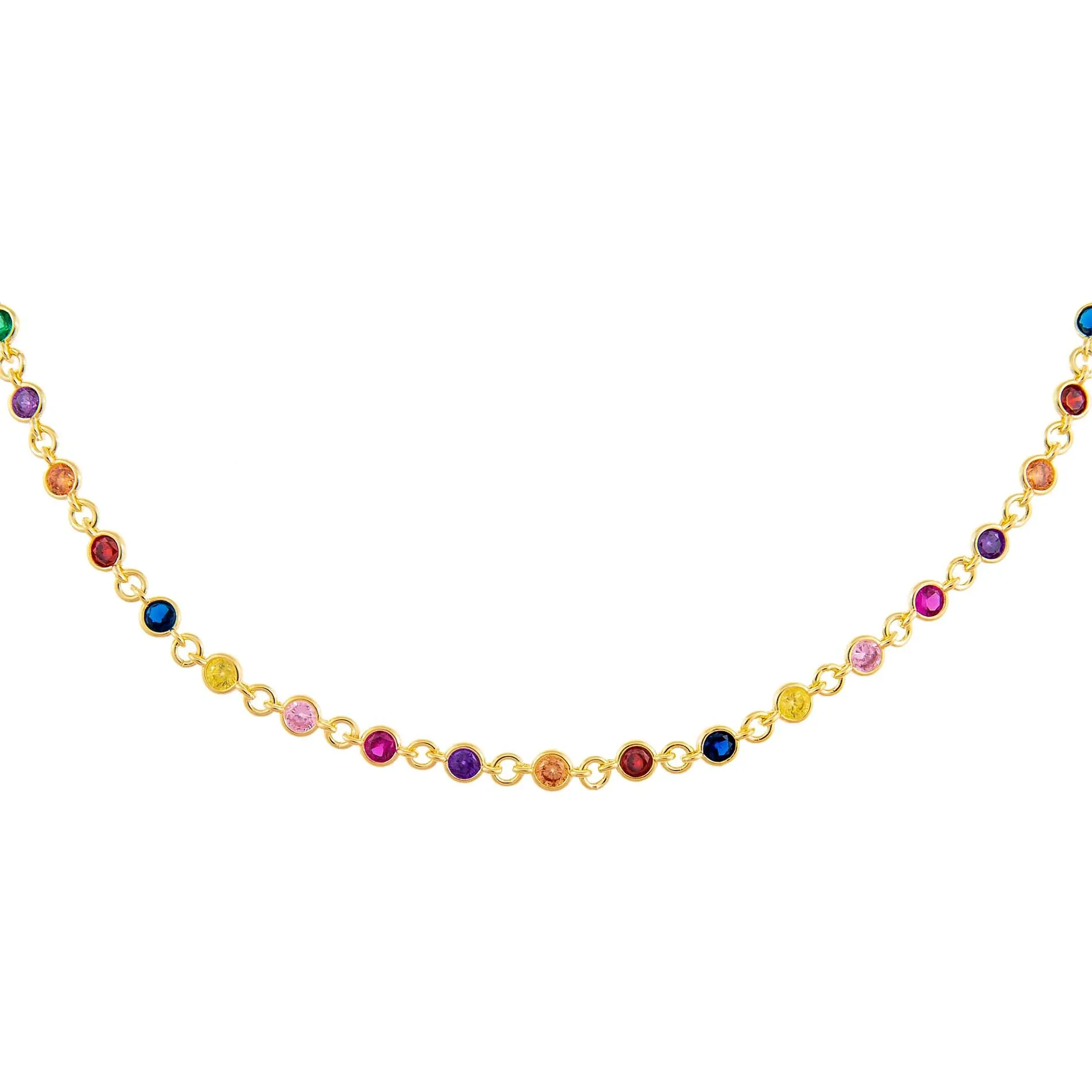CZ Multi-Color Bezel Choker