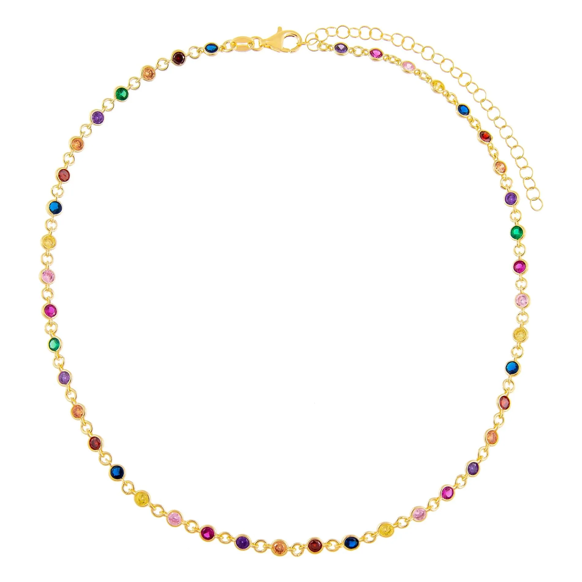 CZ Multi-Color Bezel Choker