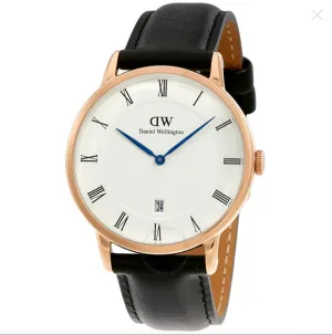 Daniel Wellington Dapper Sheffield Brown Leather Strap White Dial Watch for Gents - 1101DW
