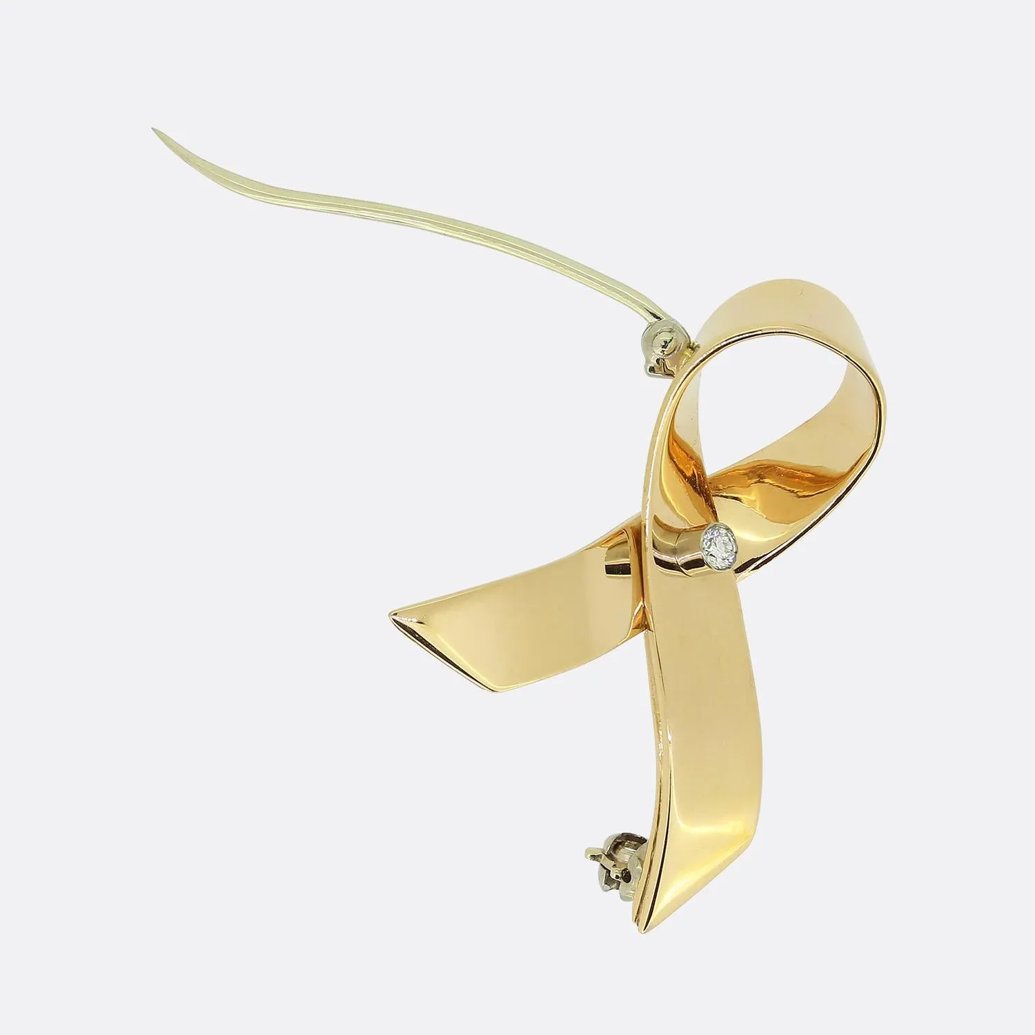 David Morris Diamond Bow Brooch